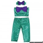 Canis Little Girls' Two-piece Green Mermaid Swimwear + Big Purple Bownot Headband  B06XCSTHCH